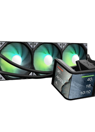 TRYX Panorama SE 360 ARGB 360mm AIO Rotatable 6.67'' AMOLED Curved Screen 3D Anamorphic Effect Customizable AIO Cooler 360mm Asetek Adela Pump 280w TDP ARGB Fan Intel LGA 1851/1700 AMD AM5/AM4