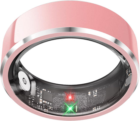 Smart Ring for Women, Fitness & Activity Tracker with Blood Pressure/Heart Rate Monitor, Sleep Tracker, Step Counter, IP68 Waterproof Ring for iOS & Android, Fast Charge, No Subscription (Pink,Size9)