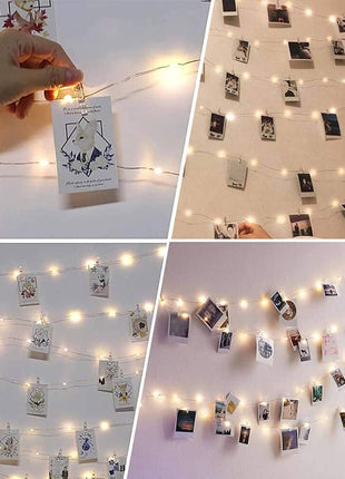 Photo Clip String Light - 33Ft 100LED Fairy Lights with Clips for Pictures With Timer, Photo Light with 50 Clear Clips for Bedroom Christmas Wedding Décor