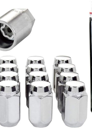 McGard 84532 Chrome Cone Seat Wheel Installation Kit (7/16 inch - 20 Thread Size) - for 5 Lug Wheels, 16 Lug Nuts / 4 Locks / 1 Key / 1 Storage Pouch