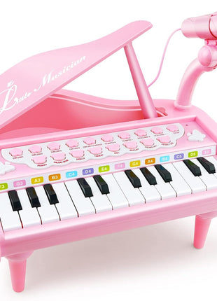 Love&Mini Piano Keyboard Toys for Girls - 24 Keys Toddler Piano Toy | Kids Piano Music Toy Instruments with Microphone,Pink Piano Toys for 3+ Years Old Girls Birthday Xmas Gifts