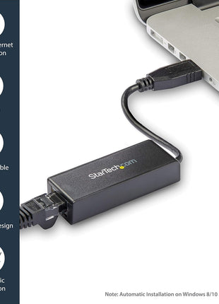 StarTech USB 3.0 to Gigabit Ethernet NIC Network Adapter - USB to RJ45 for 10/100/1000 Network