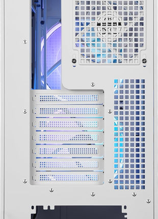 MSI MPG Velox 300R Airflow PZ White - Mid-Tower Gaming PC Case - Tempered Glass Side Panel - 2 x 160 mm Dual Layer Blades Fans - Liquid Cooling Support up to 360mm Radiator - Mesh Panel for Airflow