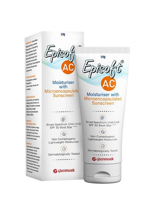 Episoft Ac Lightweight Moisturizer With Microencapsulated Spf 30 Sunscreen|Acne Safe|All Skin Types|Paraben & Fragrance Free|Dermatologist Prescribed|Suitable For Men & Women's|125Gm,1 Count