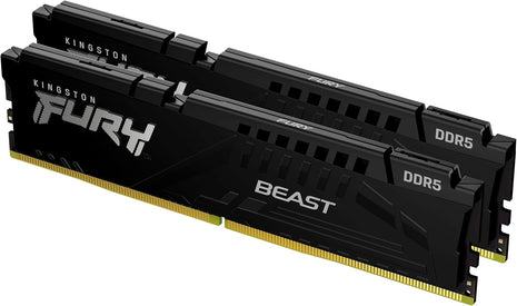 Kingston Fury Beast 32GB (2x16GB) 6400MT/s DDR5 CL32 Desktop Memory | AMD Expo | Kit of 2 | KF564C32BBEK2-32