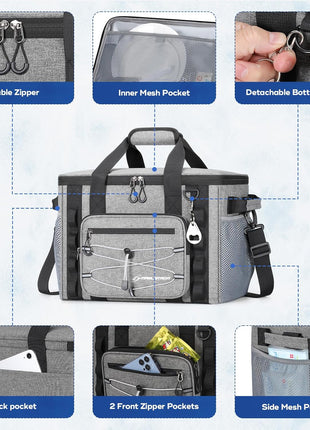 Maelstrom Soft Sided Cooler Bag, 30/40 Can Collapsible Insulated Ice Chest, Large Leakproof Portable Storage for Camping, Travel, Kayaking & Beach