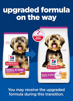Hill's Science Diet Small & Mini, Adult 1-6, Small & Mini Breeds Premium Nutrition, Dry Dog Food, Chicken & Brown Rice, 4.5 lb Bag