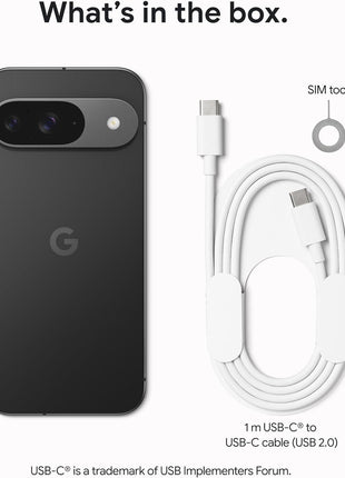 Google Pixel 9 - Unlocked Android Smartphone with Gemini, 24-Hour Battery, Advanced Camera, and 6.3" Actua Display - Obsidian - 128 GB