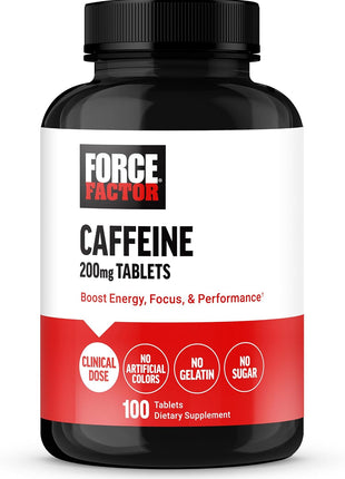 Force Factor L-Theanine 200mg and Caffeine 200mg Supplement Bundle for Stress Relief, Energy, Focus, and Performance, 60 Capsules and 100 Tablets