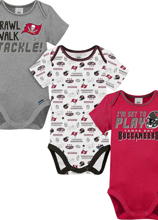 Gerber NFL Unisex-Baby NFL Team 3 Pack Short Sleeve Onesie Bodysuit