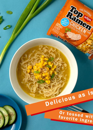 Nissin Top Ramen Noodle Soup, Chicken, 3 Ounce (Pack of 24)
