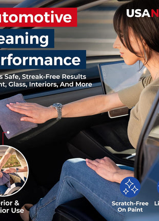 USANOOKS Microfiber Cleaning Cloth Grey - 12 Pcs (12.5 inchx12.5 inch) - High Performance - 1200 Washes, Ultra Absorbent Microfiber Towel Weave Grime & Liquid for Streak-Free Mirror Shine - Car Washing Cloth