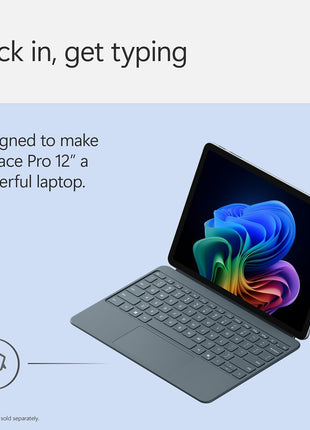 Microsoft Surface Pro Keyboard for Surface Pro 12" Device, Keyboard Only, Alcantara Material, Ocean