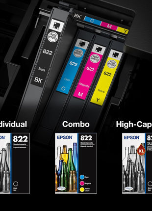 EPSON 822 DURABrite Ultra Ink High Capacity Black & Standard Color Cartridge Combo Pack (T822XL-BCS) Works with WorkForce Pro WF-3820,3823, 4820, 4830, 4833, 4834