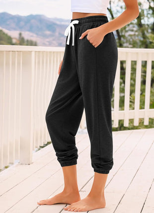 AUTOMET Sweatpants Women with Pockets Lounge Pajama Pants Work Joggers Fall Clothes Winter Business Casual Outfits 2025 Black L