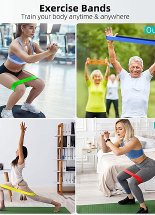 Resistance Bands for Working Out, Elastic Exercice Loop Bands for Physical Therapy, Yoga Starter Set of Stretch Bands for Booty Legs, Pilates Flexbands