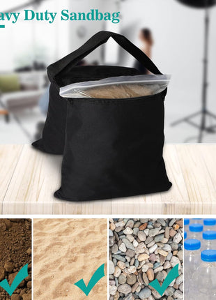 Aimosen 4 Packs Sandbags Weight Bags for Light Stand Photography Video Equipment, Heavy Duty Saddlebag for Backdrop Stand, Photo Tripod, Canopy, Pop up Tent, Umbrella Base, Fishing Chair, Picnic Table