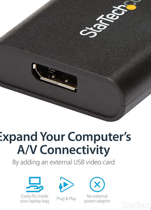 StarTech.com USB 3.0 to DisplayPort Adapter, USB DP Monitor Converter for Windows, 4K, TAA (no support for macOS/ChromeOS/Linux)