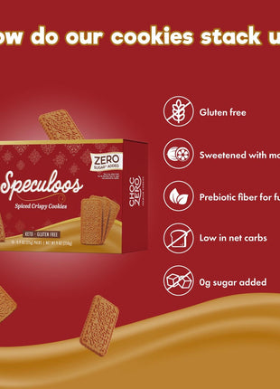 ChocZero Speculoos Cookies, Gluten Free, No Added Sugar, Spiced Windmill Keto Cookie, 30 Cookies Per Box, 9 Ounce (Pack of 1)