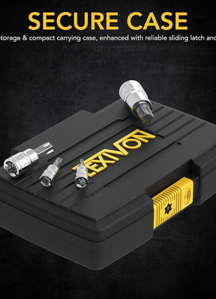 LEXIVON Torx Bit Socket Set, Premium S2 Alloy Steel | 13-Piece Star T8 - T60 Set | Enhanced Storage Case (LX-143)