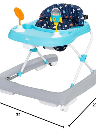 Smart Steps Trend Activity Walker and Entertainer with Removeable Toys, Large Tray, Cup Holder, Adjustable Height and Flat Fold Frame for Storage, Ages 6 Months +, Space Walk Navy