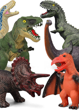 Gzsbaby 6 Piece Jumbo Dinosaur Toys for Kids 3-5 and Toddlers, Large Soft Dinosaur Toys for Lovers - Perfect Party Favors, Birthday Gifts