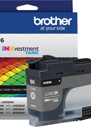 Brother Genuine LC406BK Standard Yield Black INKvestment Tank Ink Cartridge