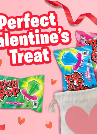 Ring Pop Lollipops - Bulk Candy Individually Wrapped Suckers Variety | Party Pack- 20 Count w/Assorted Flavors - Hard Candy for Party Favors, Kids & Goodie Bag Stuffers 0.63 Pounds