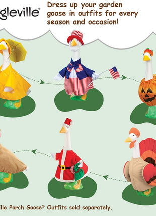Fox Valley Traders Official Gaggleville 23 inch Large White Goose, Plastic Garden Décor, Vibrant and Clean Painted Goose Feet - Indoor or Outdoor Decorative Figurine for Garden, Patio, or Entryway Accent