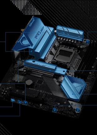 ASRock B650 Pro RS WiFi Socket AM5 ATX Motherboard, Supports AMD Ryzen 9000/8000/7000 Series, DDR5 7200+ (OC), PCIe Gen5 M.2, WiFi 6E, 2.5G LAN