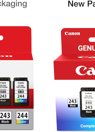 Canon PG-243 / CL-244 Genuine Ink Value Pack (2 Cartridges), Compatible with iP2820, MX492, MG2420/2520/2920/2922/2924/3020/2522/2525, TS3120/302/302a/202/4520/3320