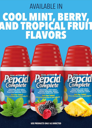 Pepcid Complete Acid Reducer + Antacid Chews, 10mg Famotidine, Berry, 50 Ct