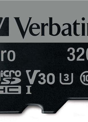 Verbatim 32GB Pro 600X microSDHC Memory Card with Adapter UHS-I V30 Class 10 Supports 4K Video Recording U3 Speed Rated Up to 90MB/s Read Speed