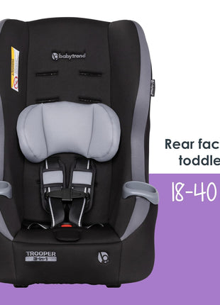 Baby Trend Trooper 3-in-1 Convertible Car Seat, Dash Black