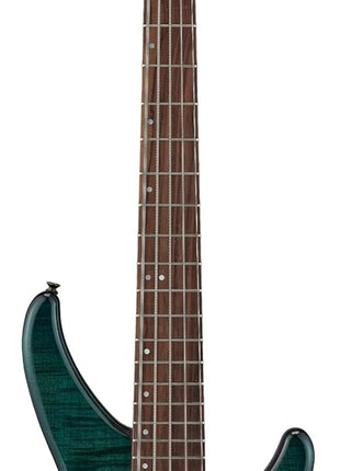 Yamaha TRBx605 5 String Flamed Maple Bass Guitar, Indigo Blue