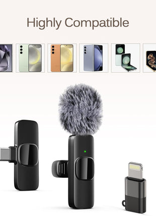 Labstandard Professional Wireless Lavalier Lapel Microphone for iPhone, iPad, mini Video Recording Mic forInterview Video Podcast Vlog YouTube&Livestream, Noise Reduction, Plug &Play