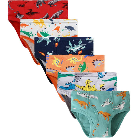 Boboking Little Boys Briefs Dinosaur Truck Toddler Kids Underwear (Pack of 6) 5/6Y