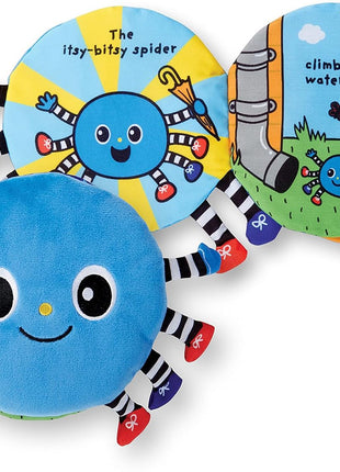 Melissa & Doug K's Kids Itsy-Bitsy Spider 8-Page Soft Activity Book for Babies and Toddlers - Cloth Baby Book And Sensory Toy With Textures To Grasp And Pages To Play Peekaboo, Ages 1 Month+
