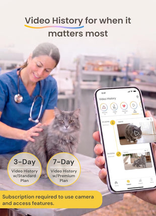 Furbo 360° Cat Camera + Mini [New Subscription Required at Setup] 2-Camera Bundle Nanny Subscription: Cat Safety & Home Security Alerts, Pet Camera with Speaker, Phone App & Night Vision