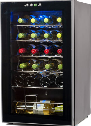 BLACK+DECKER BD61526 Wine Cellar, Black Cabinet with Gray Door Accent