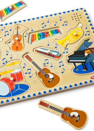 Melissa & Doug Musical Instruments Sound Puzzle - Wooden Peg Puzzle (8 pcs)