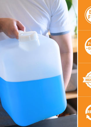 FastRack 5 Gallon Hedpak with Cap (Pack of 2) | BPA-free, Food-Grade, and Leak-Proof | White Water Container | Ideal for brewing, fermentation, or storage