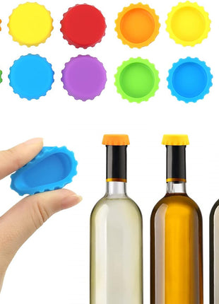 LEEFONE 18 Silicone Reusable Caps for Home Brew & Soft Drink Bottles, Soda & Wine, Multi color