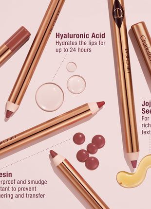 Charlotte Tilbury Lip Cheat Lip Liner Pencil - Gives Lips a Fuller-Looking, Defined Pout - Enriched with Jojoba Oil & Hyaluronic Acid - Waterproof, Smudge-Proof & Transfer-Proof