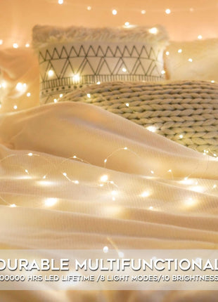 suddus Fairy Lights Battery Operated 33ft 100 LED String Lights Remote | Battery Operated, Copper Wire, Twinkle Lights, Indoor,Outdoor, Wedding,Christmas