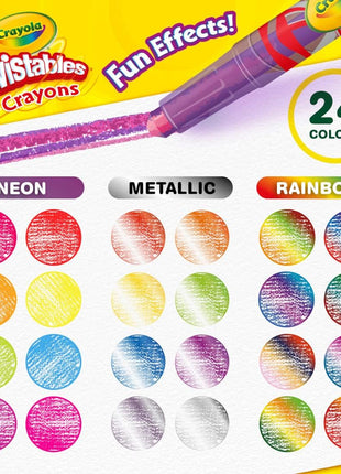 Crayola Twistables Crayons for Kids (24ct) Cute School Supplies for Toddlers, Preschool, Kindergarten, Elementary, Gifts for Boys & Girls, Ages 3, 4, 5