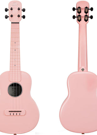 TOM 23" Carbon Fiber Concert Ukulele -Waterproof, Ultra-Lightweight (1.25 lbs),Beginner-Friendly Ukulele For Kids, Ideal For Professionals & Outdoor Adventures, Easy to Maintain (Pink)