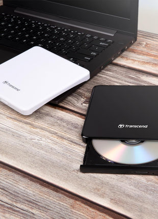 Transcend 8K Extra Slim Portable DVD Writer Optical Drive (TS8XDVDS-K)