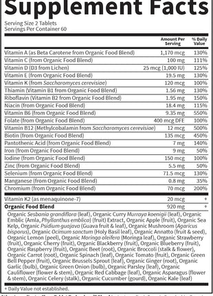 Garden of Life Organics Women's Multivitamin, USDA Organic, 120 Tablets | Vitamin C, D3, Folate, B12, Biotin & Iron, Energy, Heart Health & Radiant Skin, Non-GMO, Vegan