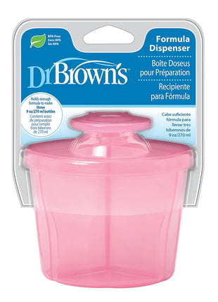 Dr. Brown's Travel Formula Dispenser with Lid, BPA Free - Pink - Holds 27oz